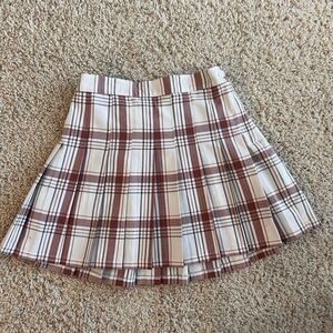 Aerie Plaid Pleated Skirt in XS